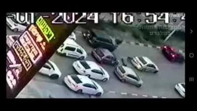 Rocket shrapnel impacting in Israel city