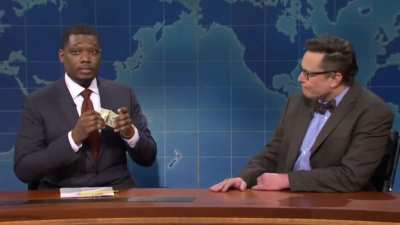 Elon Musk talking about Dogecoin on SNL Weekend Update