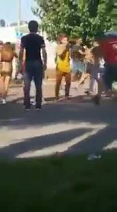 Fight after party and the DJ starts playing Rocky song