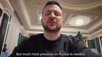 "Every Russian terrorist attack shows that the world's sanctions against Putin's system are not yet sufficient. Every Russian missile used by these savages to attack our country contains components manufactured by companies from other countries." - Presid