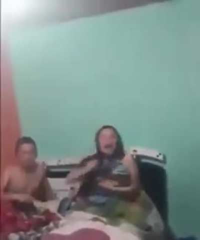 Busted his wife in bed with her boyfriend