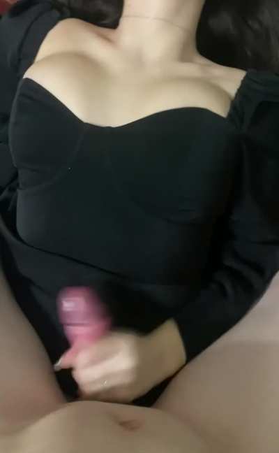 White cum on black dress