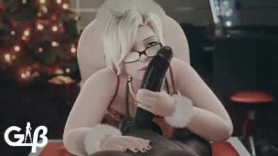 Festive Mercy Ball Sucking (GeneralButch) [Overwatch]