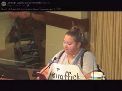 Qaren names every single conspiracy out there at a school board meeting in Kansas.