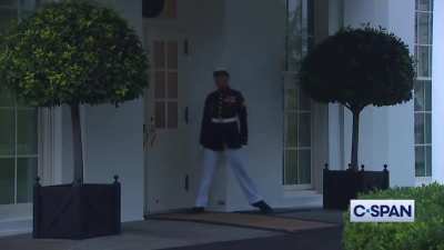 Lightning strikes outside White House.