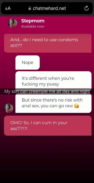 I want my son to fill my ass up