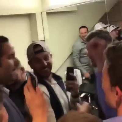 Michael Bisping gets caught by fans in the bathroom lmao.