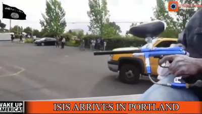Proud ISIS Boys do a drive-by shooting against the press