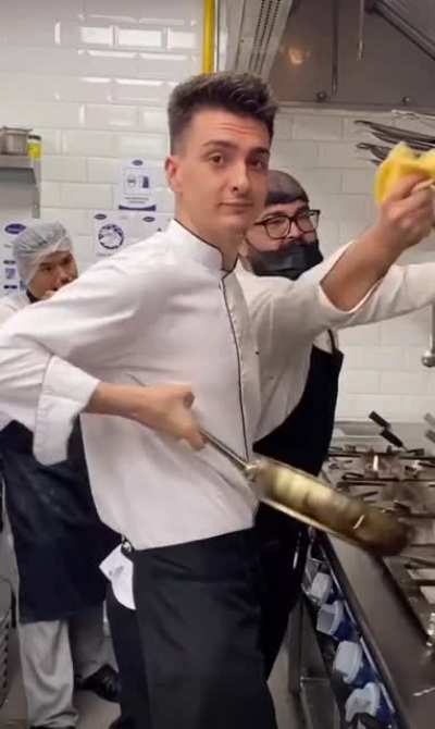 The cook&rsquo;s face in the back is everything