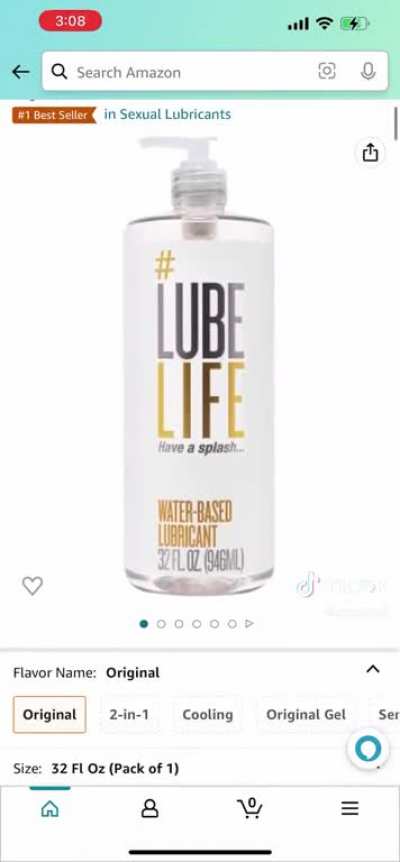 Lube on Amazon Goes Up to Unexpected Sizes