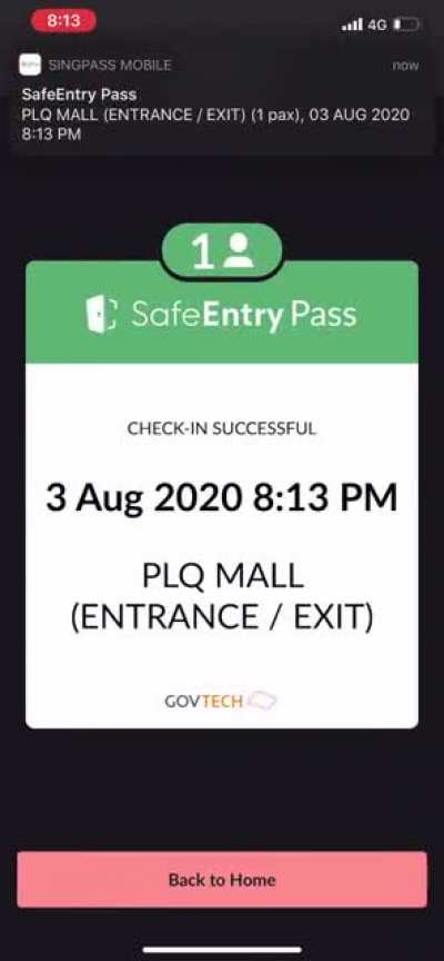 Click a button to instantly scan SafeEntry on iPhone. One-time 15 second setup (using SingPass app and Siri Shorcuts).