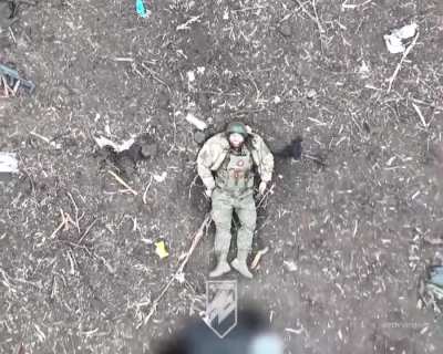 precision grenade drop to the head of a Russian soldier