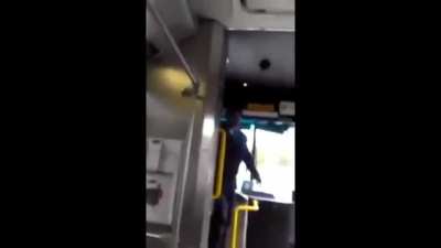 Old classic: Bus driver uppercuts woman to oblivion and tosses her off the bus after she verbally threatens and lays hands on him. [Loud Volume Warning]