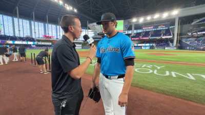 "Great win, you're scaring me, go to the clubhouse..." -Marlins pitcher Tyler Phillips in an INTENSE post-game interview.