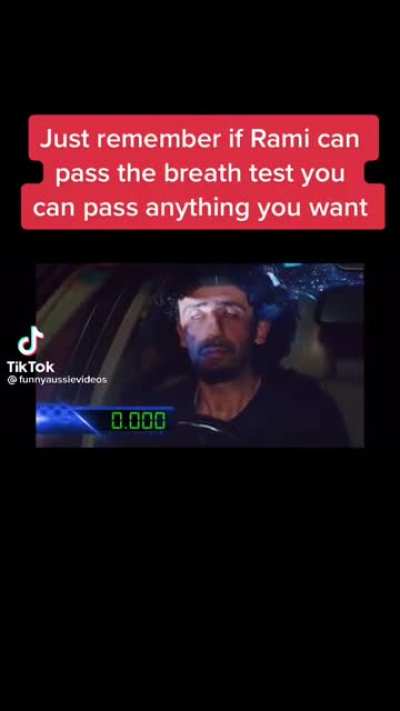 Ok Rami you&rsquo;re good to go..breathalyser test passed