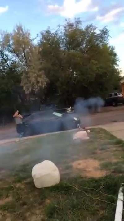 WCGW using an airbag to launch a wheel into the sky
