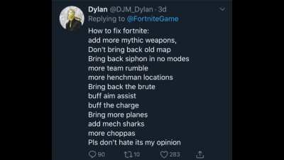 Fortnite&rsquo;s twitter comment section be like