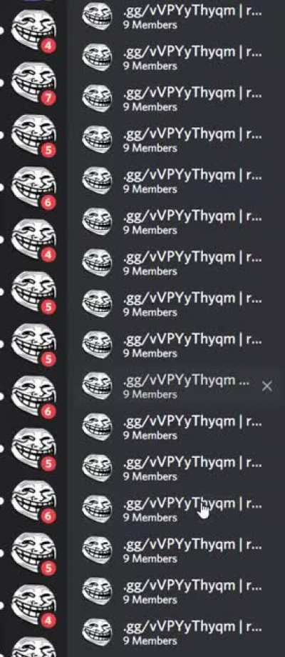 discord doesn't limit how many times/how fast you can be added to group chats, and as a result I've been targeted multiple times and I instantly get added fo about 50 group chats.