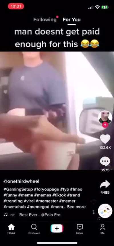 Throwing his drink on someone for TikTok likes.