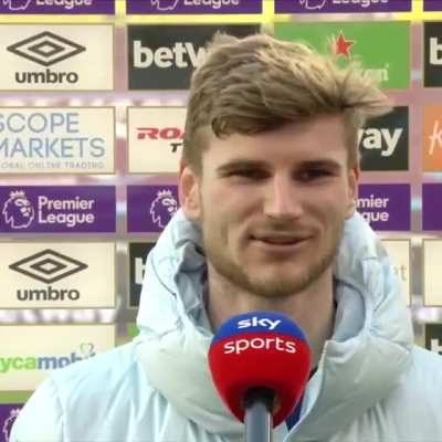Blodgharm: Werner joking around post match: "I should score the second chance but I think I have to come back slowly, if I'd scored two that might have been too much" | Post-Match Interview