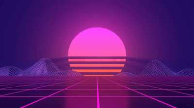 'Hotline Miami' pink sunset with scrolling black lines - vaporware-esk