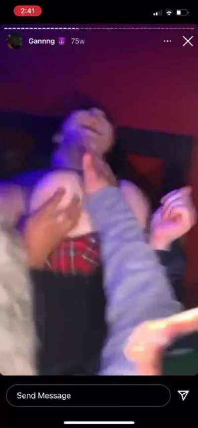 Flashing your tits in the club