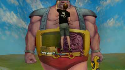 I built a special wall in my basement to make interactive 3D paintings. This is my newest piece