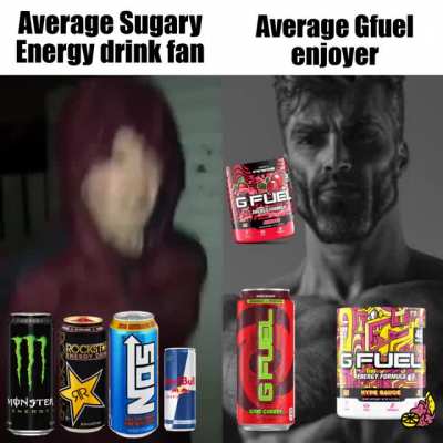 Gfuel > other energy drinks