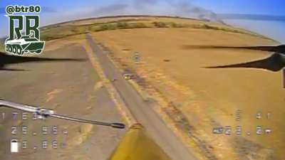 RU POV: "Center" Group UAV Operators FPV strikes on enemy robotic ground drone designed for remote mining.