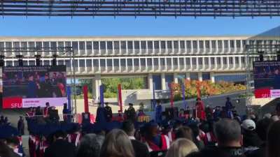 My wife finished grad school yesterday 👩&zwj;🎓 This is how you embarrass her in front of 800 people 😆