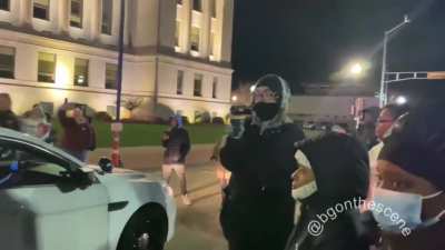 Kenosha Police Come Down Hard On A Woman Writing A Message Denouncing White Supremacy With Chalk At The Court House
