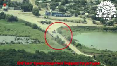 Ukrainian MiG-29 fighter jet used American GBU62 guided bombs to destroy a Russian crossing in Vasylivka, Zaporizhia region. July 2025 [Publ. 11.07.2025]
