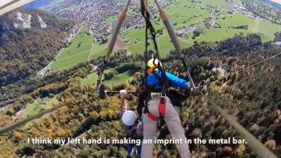 Tourist hangs on for his life, after pilot forgets to attach him to glider