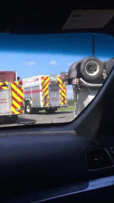 Tanker rolled over!