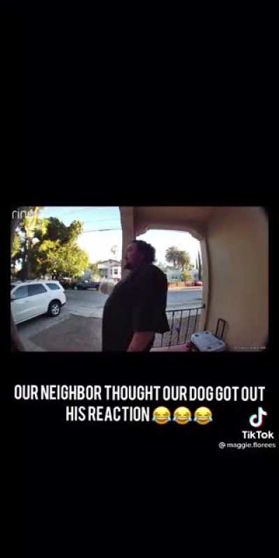 The best doorbell cam video. Neighbor brings dog he thinks escaped from their house.