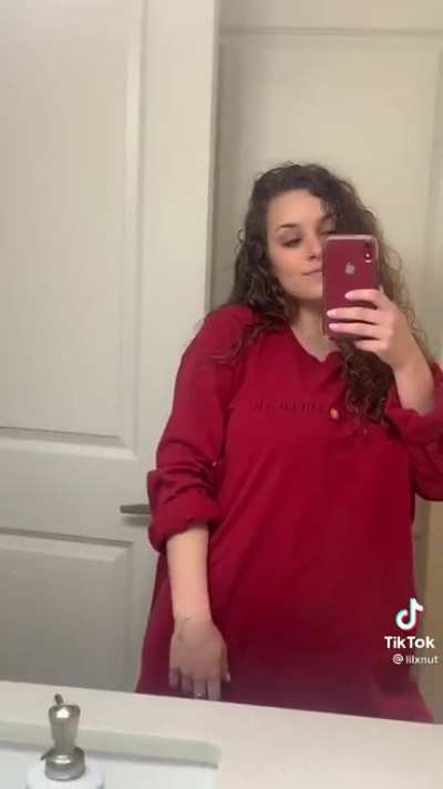Surprise under the loose shirt