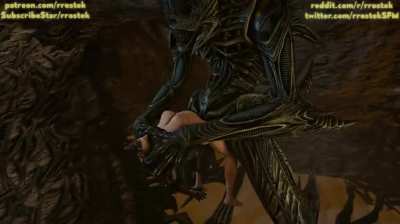 Another example aliens don't know how to use females. (by rrostek) (Sound on)