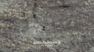 Drones from the K-2 Battalion taking out Russian infantry