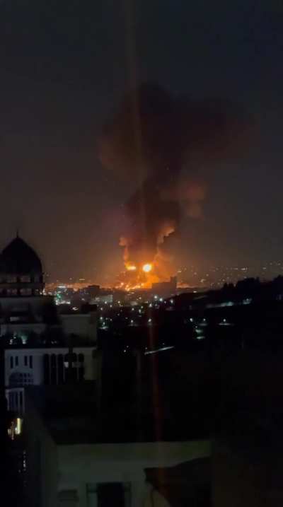 Another clear view of Fardis, Karaj oil depot burning.