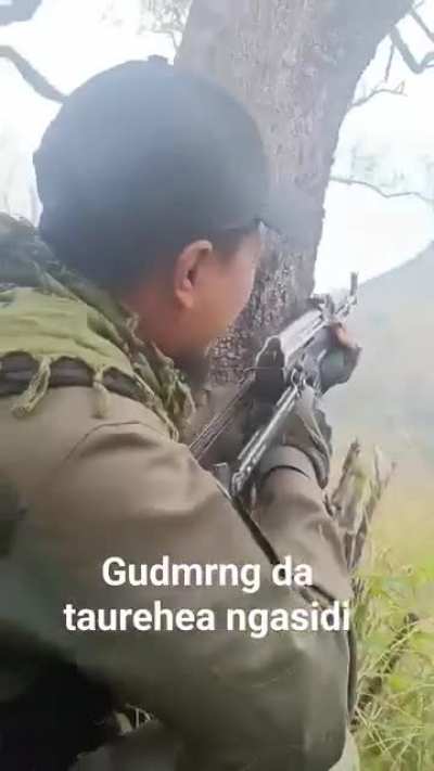Meitei militants engaging kuki village volunteers in Manipur India 