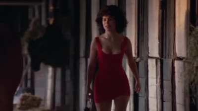 Jennifer Tilly tight dress and jiggle plot in Let It Ride (1989)