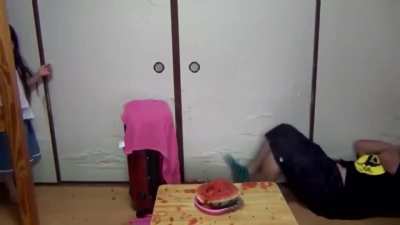 Time for a watermelon to explode caw caw