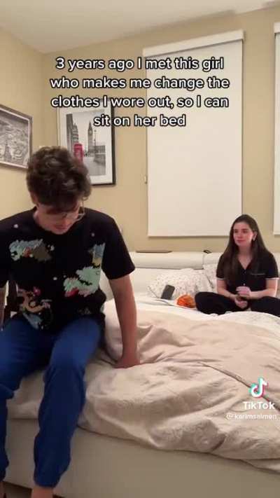Im the same. Who else agrees outside clothes do not go on the bed?