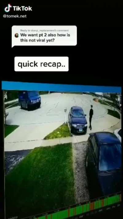 An Amazon driver that was forced to shit on the job accidentally drops his portapotty outside after a delivery