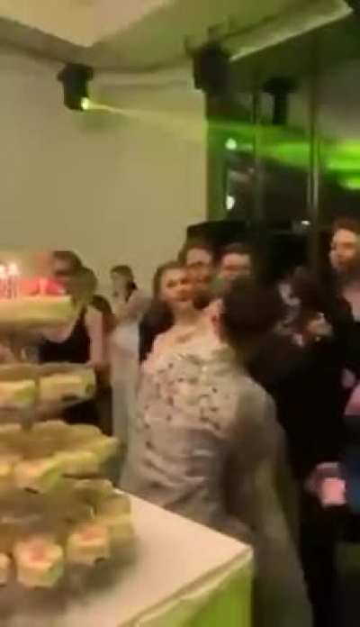 Throwing the bride into the air at the wedding