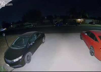 Guy gets a tad bit shook when his neighbor asks for a jump