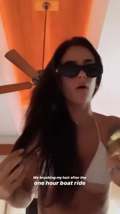 brushing hair
