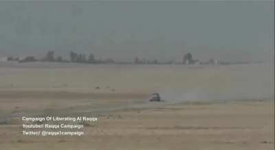 Coalition Forces Obliterate ISIS SVBIED With Javelin, After Missing With MILAN ATGM (2016)