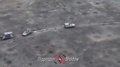 Drone footage of another attempted Russian armored assualt on the Novomykhailivka front.