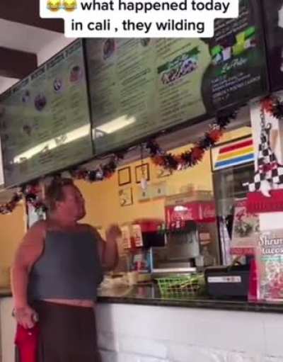 Woman wants a full refund after eating her meal&hellip;